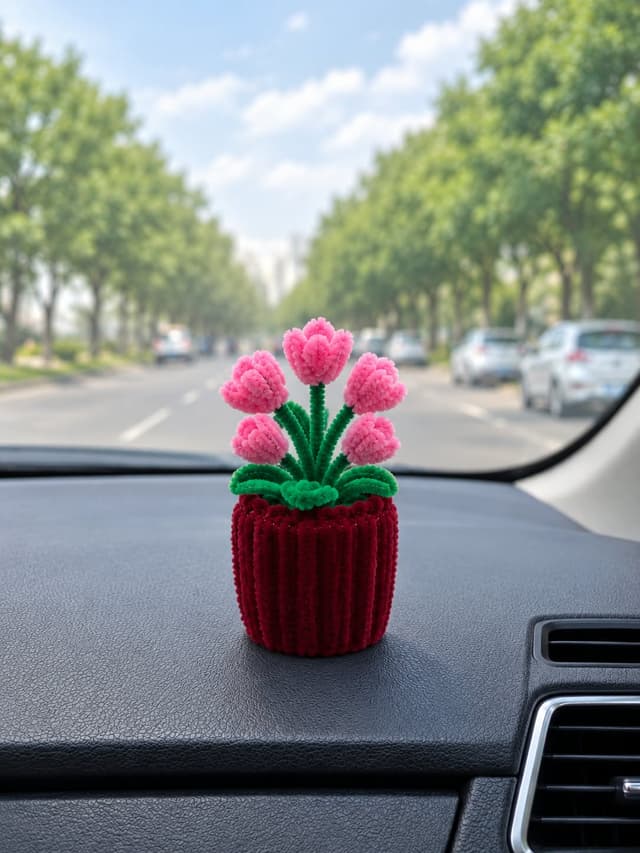 Pink Tulip Flower Pot