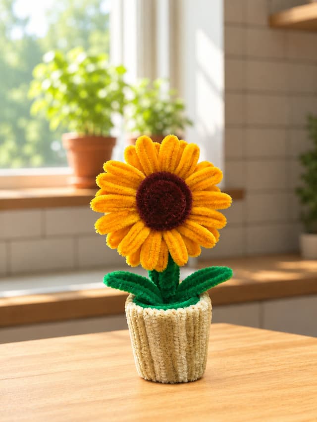 Handmade Sunflower Pot
