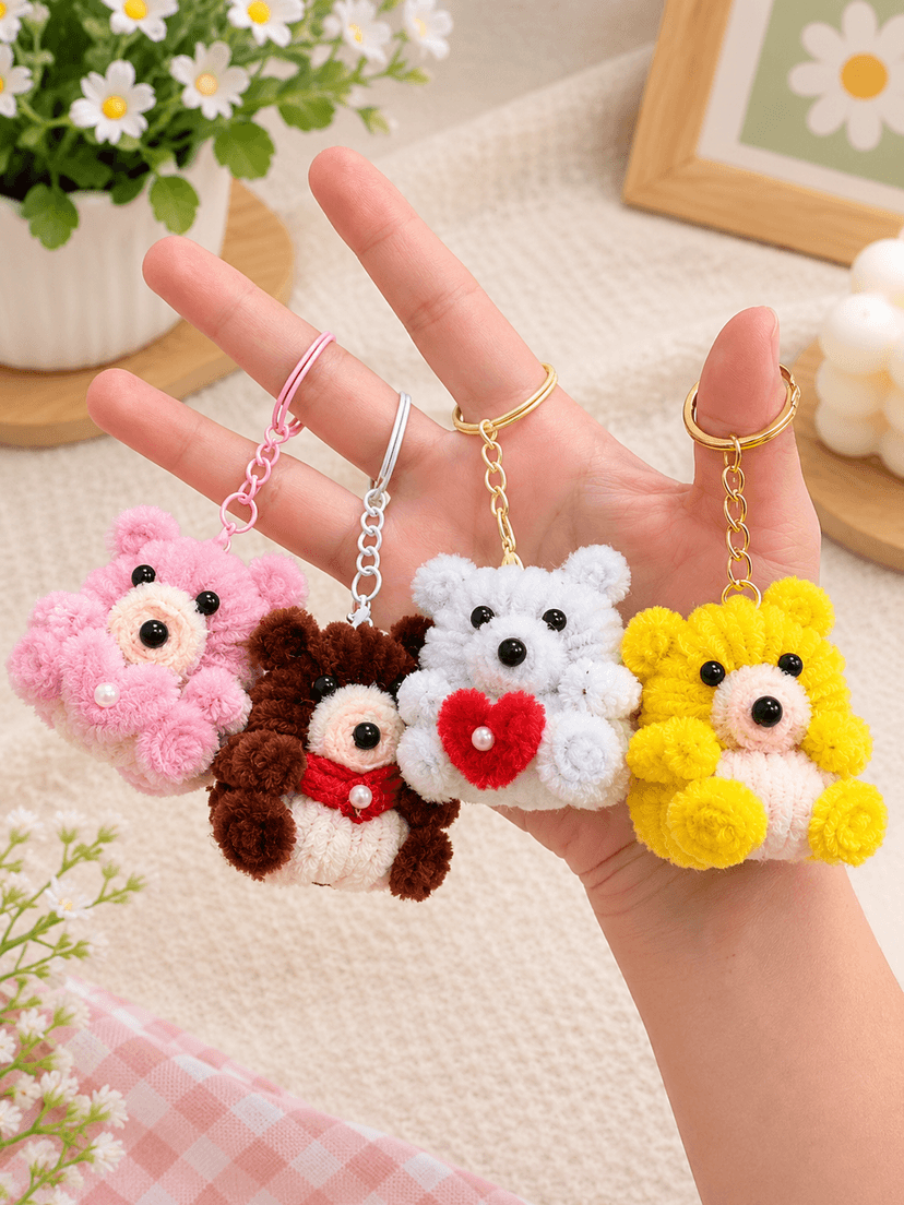 1) Teddy Bear Keychain - Image 1